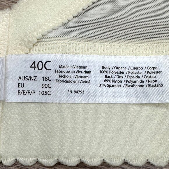 Dominique Intimate Apparel Corset Bra Bustier Womens 40C Cream Strapless Underwi - Picture 9 of 10